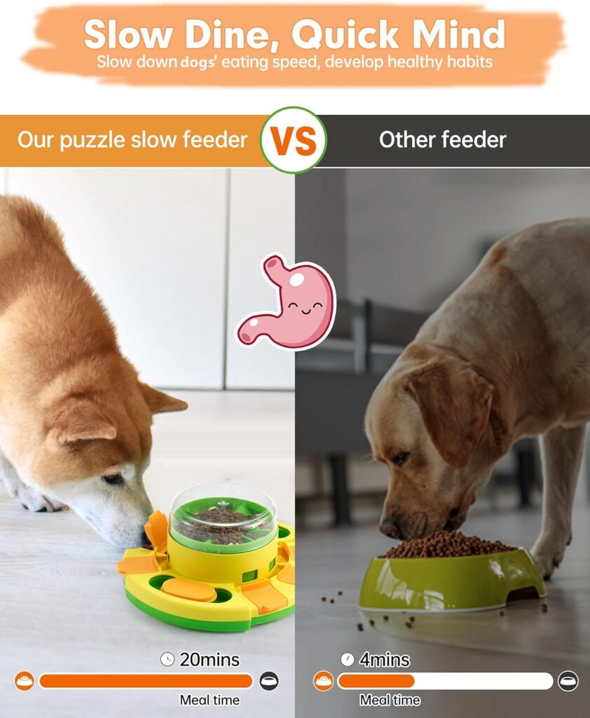 Dog Puzzle Toy Mental Stimulation – Level 2 in 1 Dogs Food Puzzles Toys, Dog Treat Puzzle Feeder