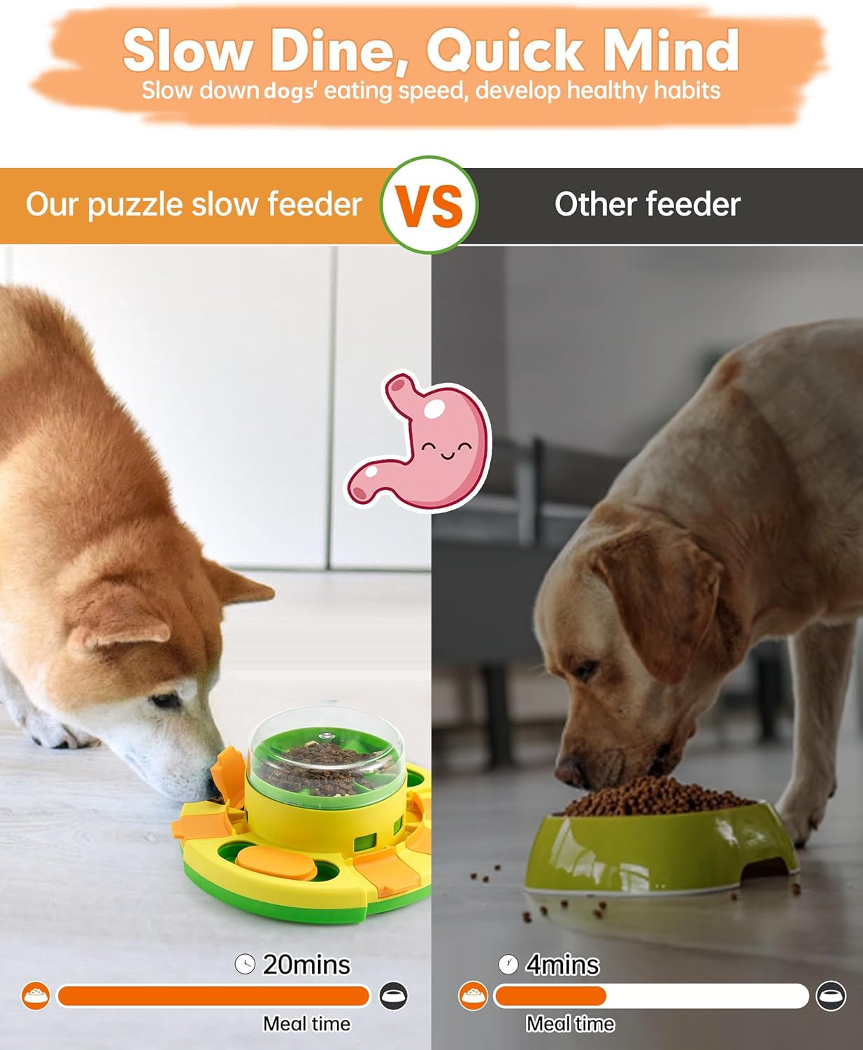 Dog Puzzle Toy Mental Stimulation – Level 2 in 1 Dogs Food Puzzles Toys, Dog Treat Puzzle Feeder
